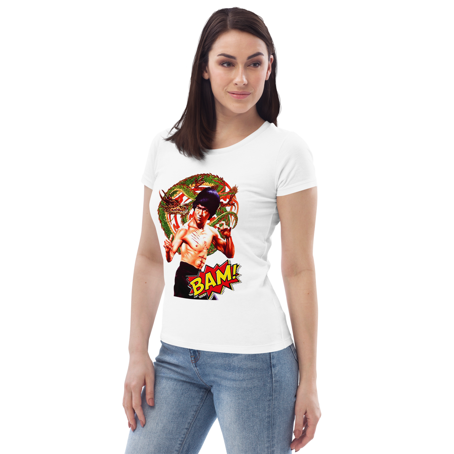Enganliegendes Öko-T-Shirt für Damen Bruce Lee