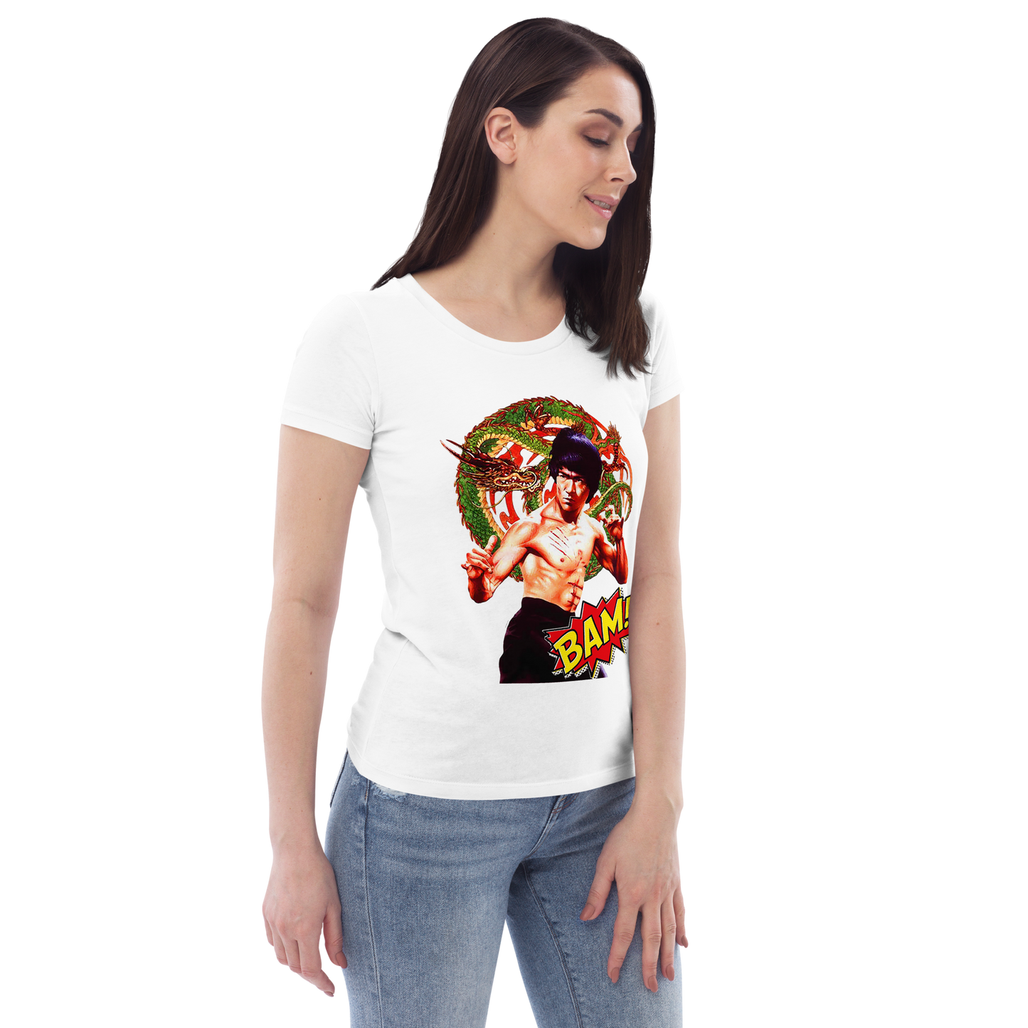 Enganliegendes Öko-T-Shirt für Damen Bruce Lee