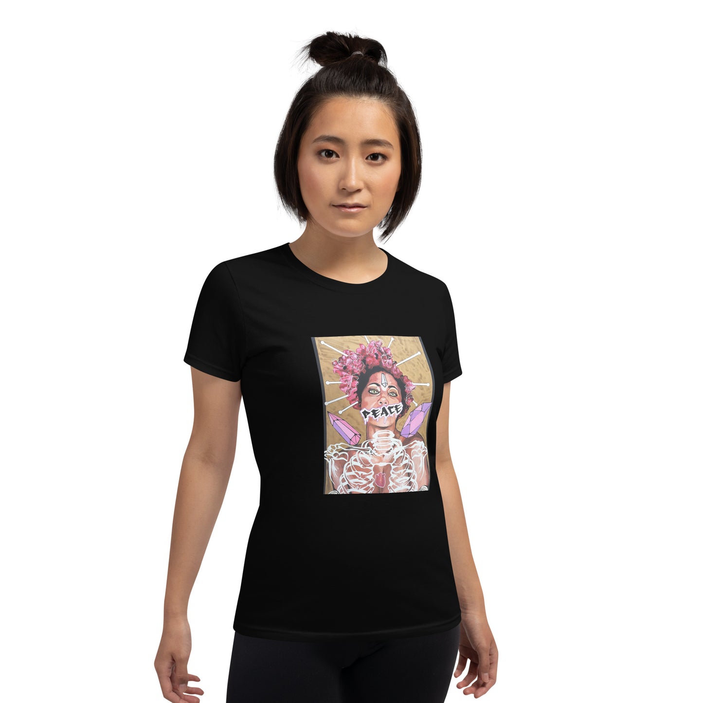 Kurzärmeliges T-Shirt für Damen PEACE
