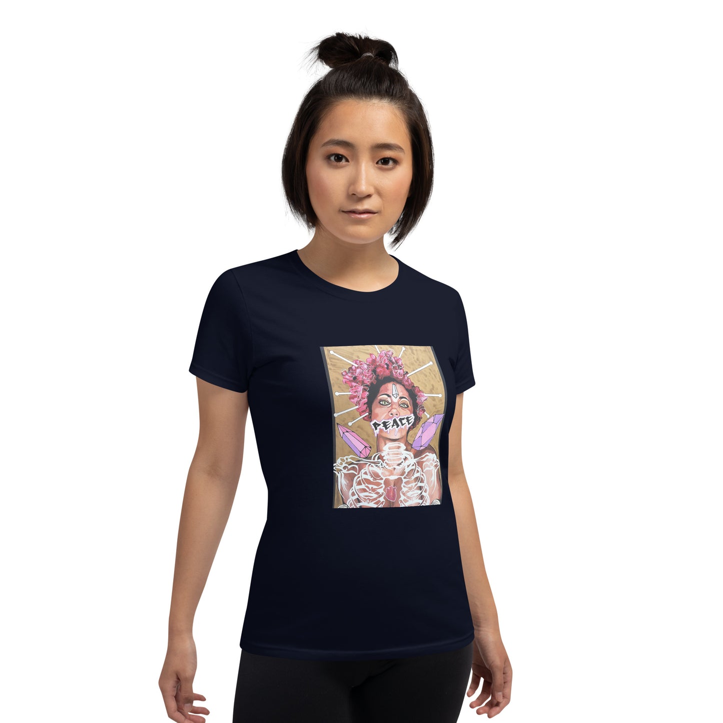 Kurzärmeliges T-Shirt für Damen PEACE
