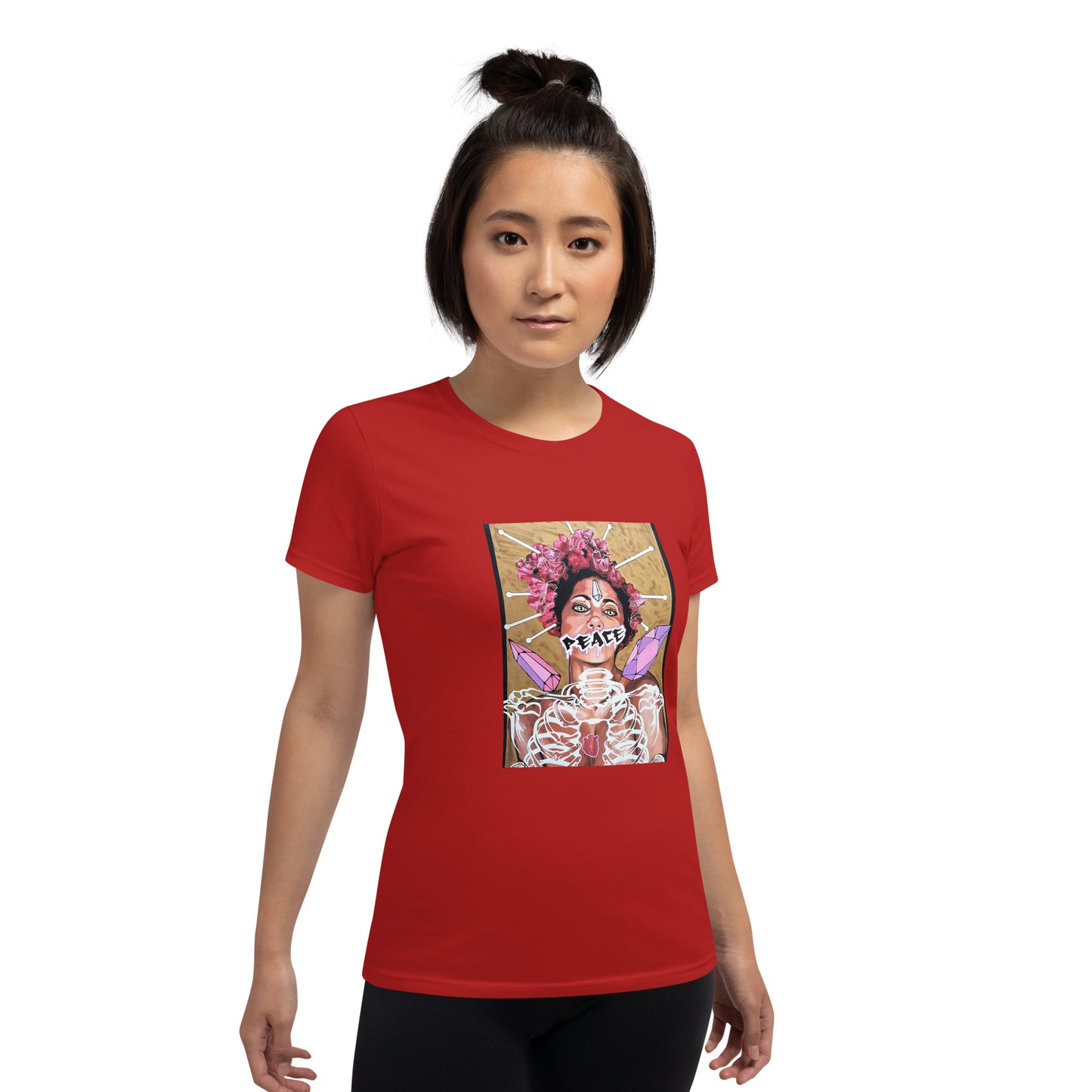 Kurzärmeliges T-Shirt für Damen PEACE