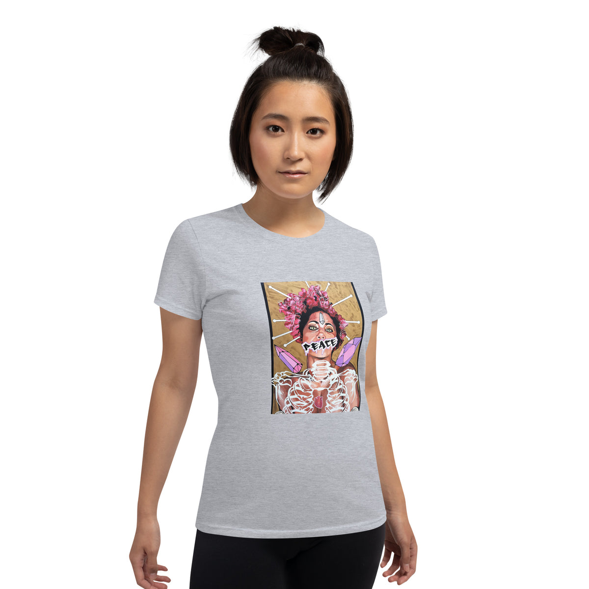 Kurzärmeliges T-Shirt für Damen PEACE