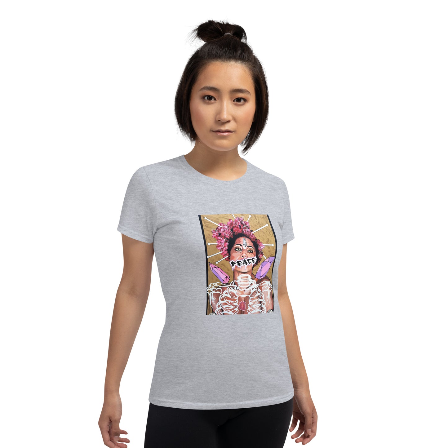 Kurzärmeliges T-Shirt für Damen PEACE