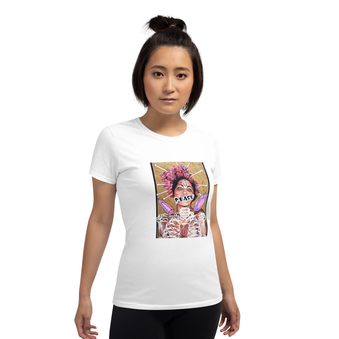 Kurzärmeliges T-Shirt für Damen PEACE