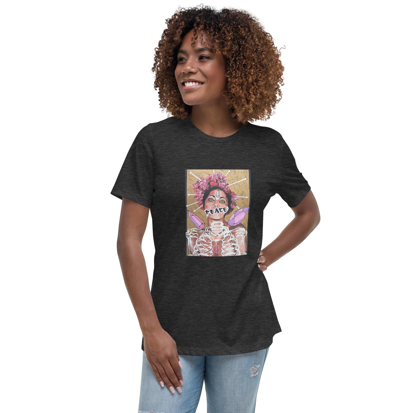 Lockeres Damen-T-Shirt PEACE