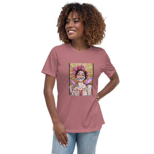 Lockeres Damen-T-Shirt PEACE