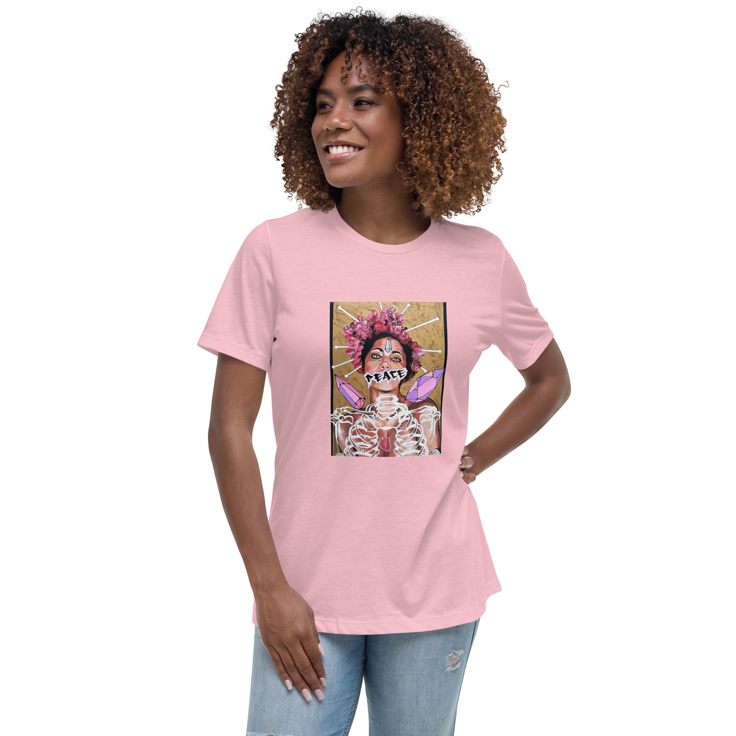 Lockeres Damen-T-Shirt PEACE